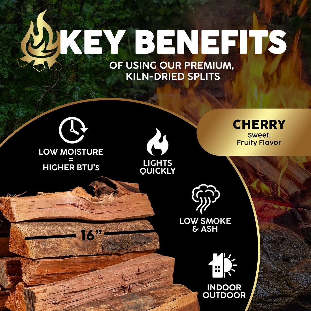 Firewood Central Kiln-Dried PA Cherry 16