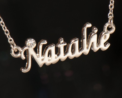 NATALIE Name Necklace with Rhinestone 