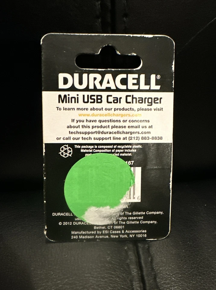 Cargador Coche Duracell Mini USB Púrpura Nuevo Foto 2 de 3