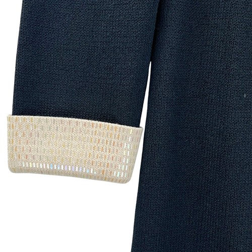 St. John Evening Santana Knit Long Jacket w/ Paillettes 6 - Picture 7 of 10