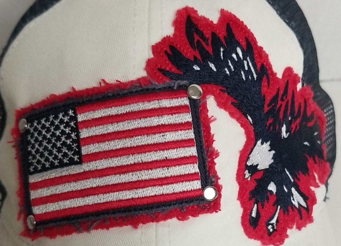 Walt Disney World American Flag Eagle White Blue Red Trucker  display picture 3