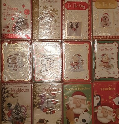 Weihnachtskarten: HAUSTIERE (zu Hund/Katze: von Hund/Katze) LEHRER