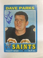 1971 Topps Dave Parks Autographed Card #37 New Orleans Saints A-108