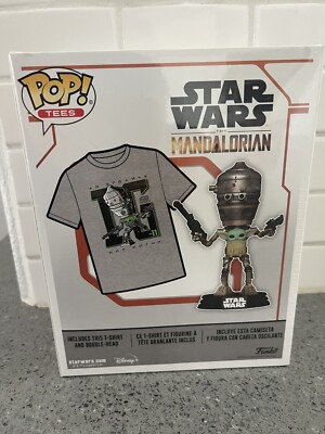 Funko POP! and Tee Star Wars The Mandalorian IG-11 Carrying Grogu