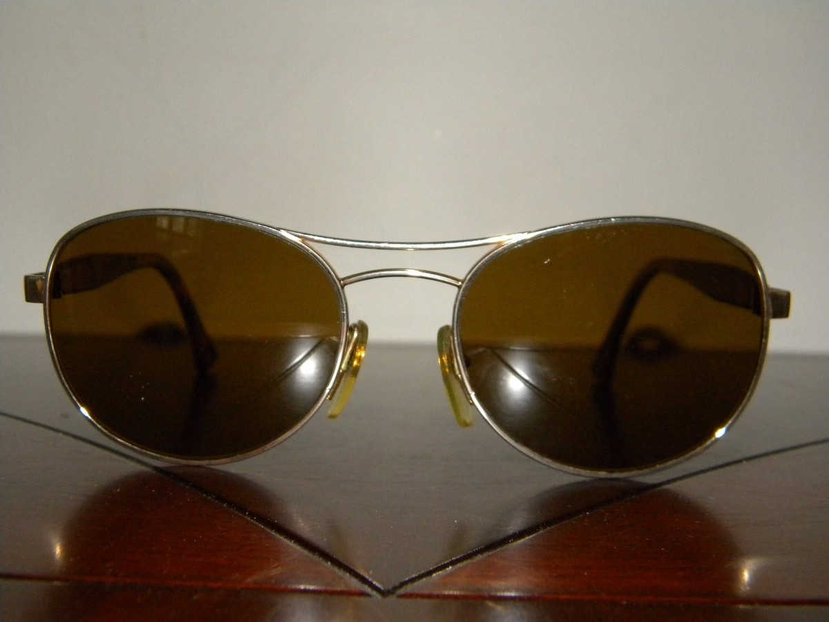 Vtg Donna Karan Sunglasses Tortoise Shell Round Brown Black 