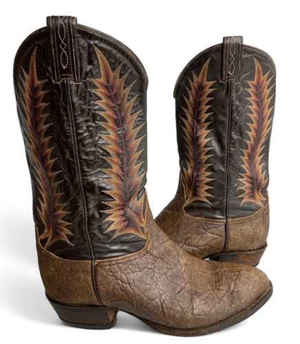 Tony Lama Gold Label 8601 Exotic African Leather Western Boots Men's 10.5 EE