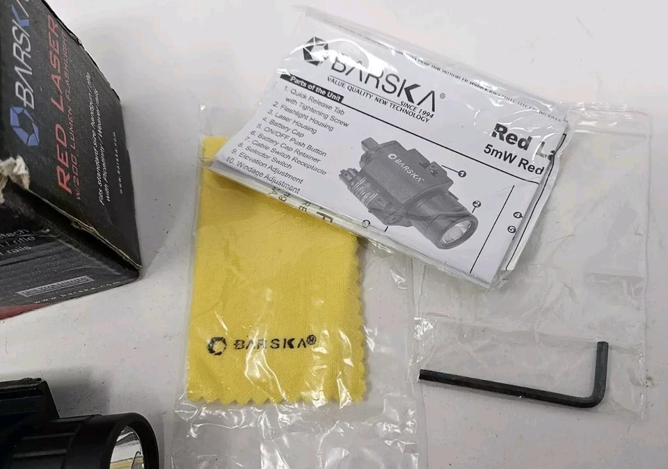 Barska Red Laser Sight Flashlight  Combo New Open Box Quick Attach Detach READ! - Image 3 of 4