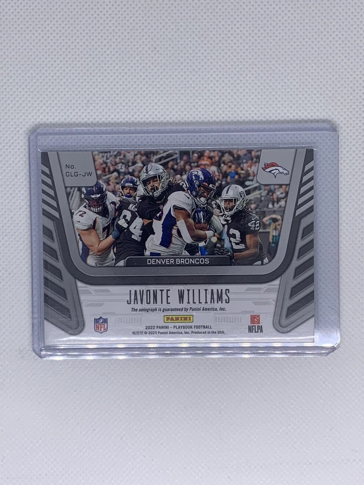 2022 Playbook Javonte Williams AUTO Goal Line Graphs /15 FIRST ON PRINT - Image 2 of 2