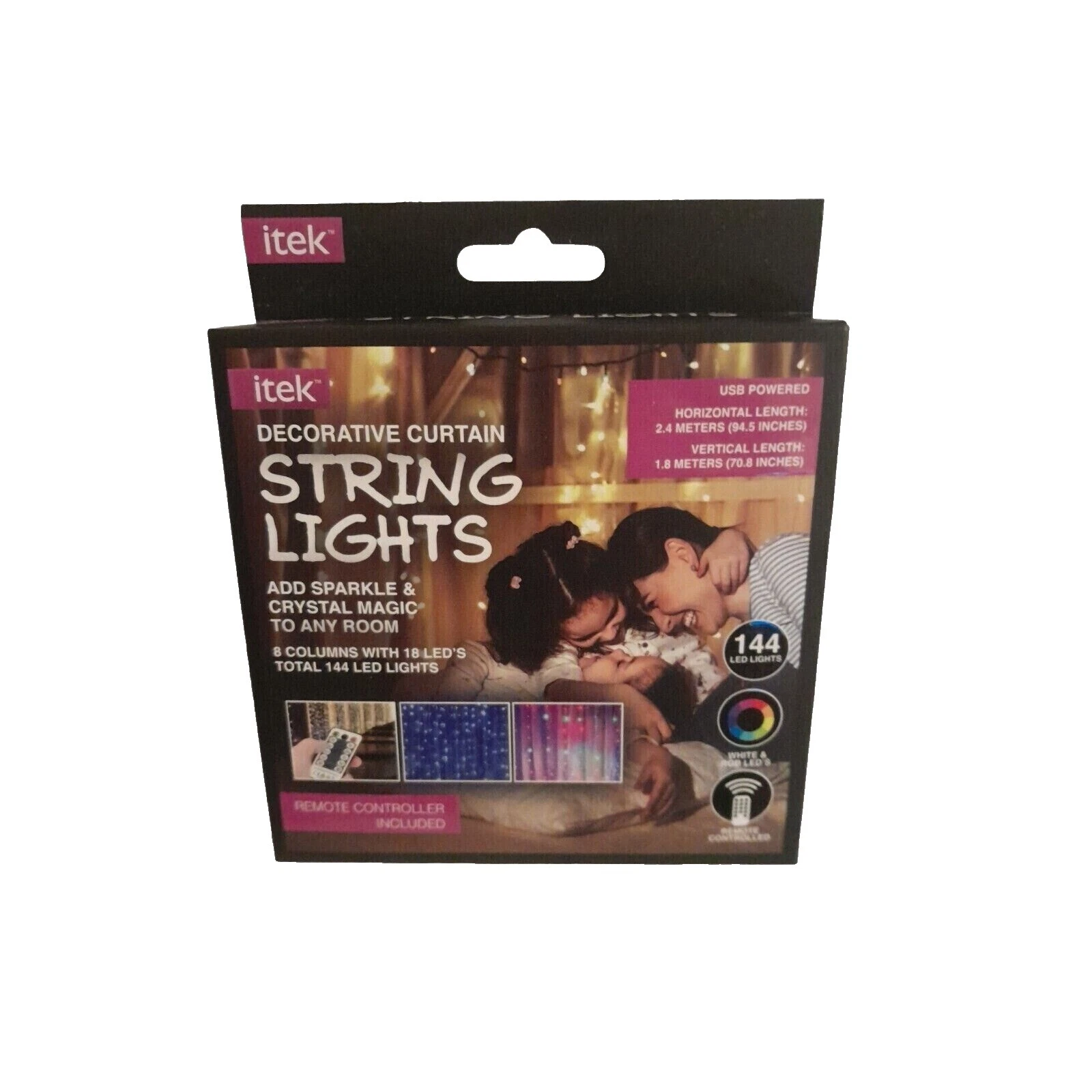 Cadena de coches y luces de hadas