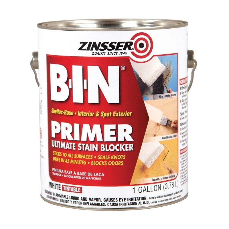 Zinsser B-I-N White Shellac-Based Stain Blocking Primer & Sealer 1 gal Stain NEW