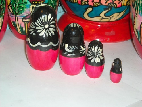10" 10 stacking dolls wood Babushka Matryoshka Russian traditional nesting set - Picture 6 of 12