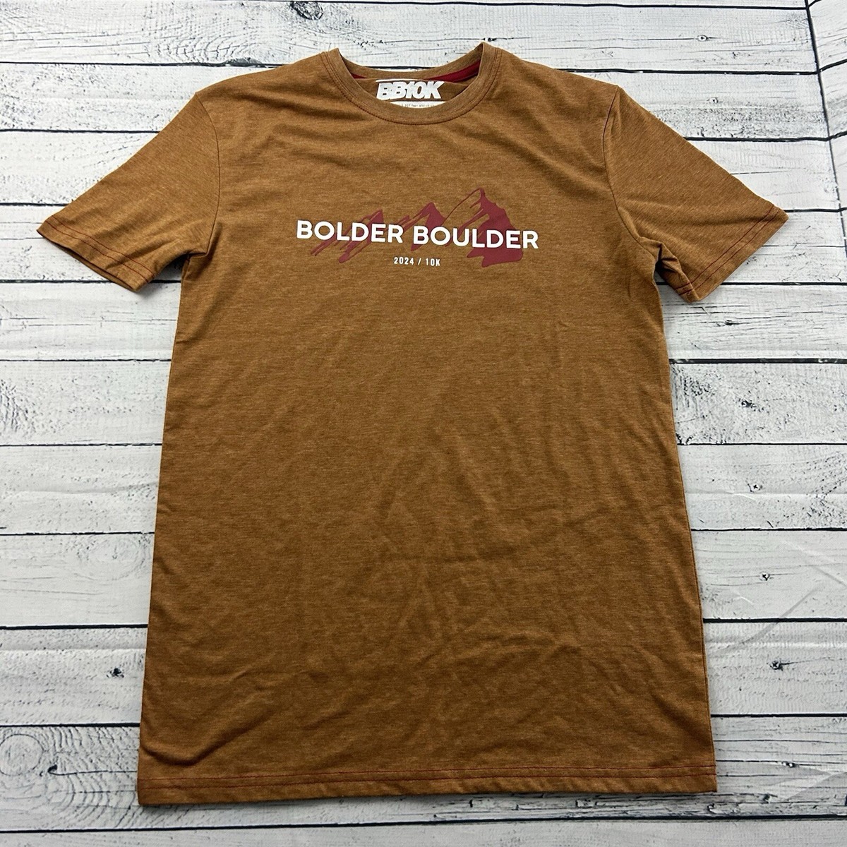 Bolder Boulder 10K 2024 Short Sleeve T Shirt Men's Small Brown