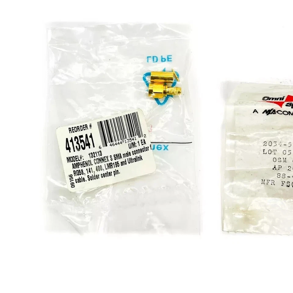 5 pcs Assorted Coaxial Connector Plug, Amphenol Connex Omni Spectra 903-505J-51S - Image 2 of 4