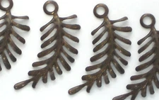 #1415 Vintage style Vintaj Ferns Vintaj Brass Fastenables Fern Art Nouveau Loop 