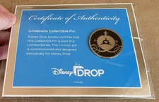 Disney Plus Cinderella + drop box Carriage Pin on COA card Princess LE button