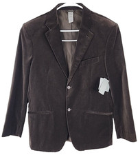 Liz Claiborne Luxe NWT Womens Modern Fit Brown Heavy 2 Button Blazer, Size L