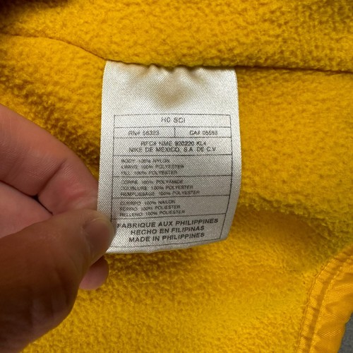 Vintage Nike Jacket Mens XL Yellow Fleece Lined Full Zip Nylon Windbreaker Y2K - Picture 5 of 20