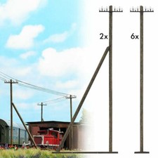 Genuine Wooden Telegraph Poles OO/HO gauge scenery Busch 1499