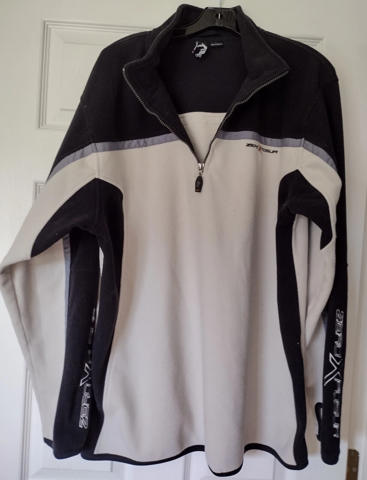 ZEROXPOSUR Snowboarder 1/4 Zip Fleece Jacket - Black/Beige - Size Large