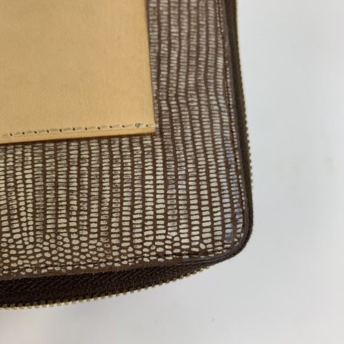 Portafoglio India Hicks Island Geco Continental Pelle Marrone Zip Intorno Oro Boho - Foto 6 di 20