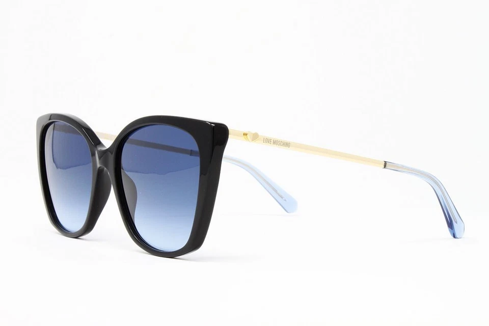 Moschino любовь женщин Cat глаз солнцезащитные очки MOL018S-807 черный 55 мм синий объектив новый! - Изображение 3 из 4