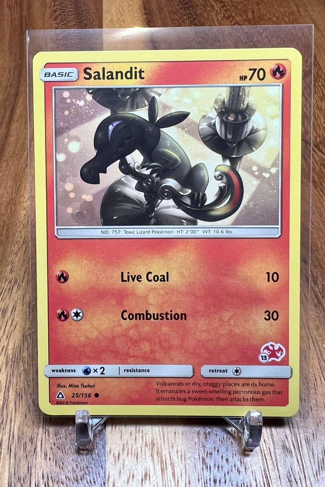 Salandit #13 25/156 Ultra Prism Charizard Stamped Pokemon Card NM