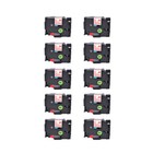 10x Compatible with Brother TZ TZe-242 ruban étiqueteuse Rouge sur blanc 18mm