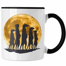 Trendation - Erdmännchen Tasse Mondgrafik Geschenk für Tierliebhaber