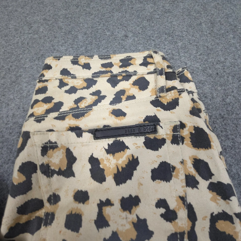 Sass & Bide Pantalones Mujer 26 Marrón Leopardo Ajustado Elástico Informal Talla 26x30 Foto 2 de 4