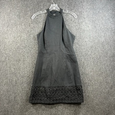 Sue Wong Studio S Dress Women's Small Black Halter Mini Ribbed Made in USA