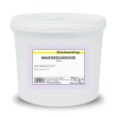 DIACLEANSHOP Magnesiumoxid Pulver 750g - Granulat - leicht - Lebensmittelqualität