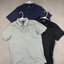 Cuts Shirt Mens 2XL Blue Green Black Curve Hem LOT OF 3 Performance Preppy Golf