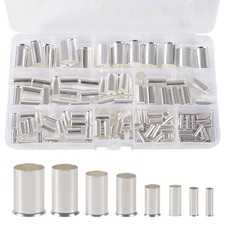 Wire Ferrules Kits Silver Plated Copper Crimp Terminal Connector 8 Sizes AWG ...