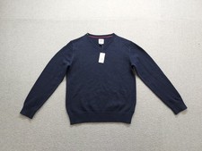 Gap Boys Sweater M Navy Blue Long Sleeve V Neck Pullover 100 Cotton Warm Wear