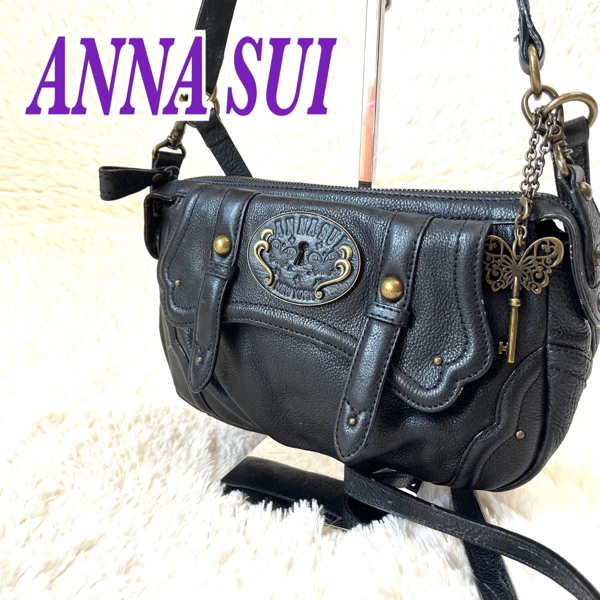 Anna Sui Black Star Stud Mini Backpack Goth Y2K Compact Zip Bag Chic Women Backpack Punk Bags & Handbags for Women | eBay main image 2