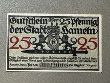🇩🇪 Germany Hameln 25 Pfennig Notgeld 1918 Illustrated Emergency Note