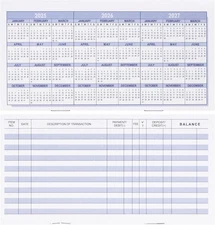 20 Pack Checkbook Register, Check Registers for Personal, Blank Ledger 20PCS 