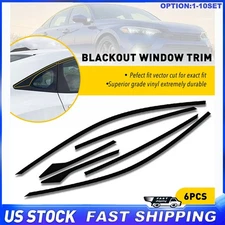 Black Chrome Delete Window Blackout Trims For Honda Civic Sedan 2016-2021 6-60X
