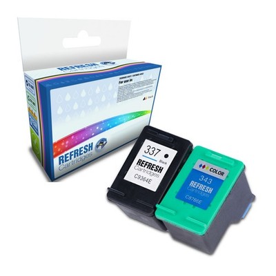 Refresh Patronen Basic Value Pack 1x337/1x343 Tinte kompatibel mit HP Druckern