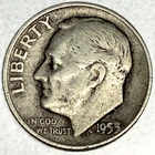 1953-D Roosevelt Dime - Circulated Condition - 90% Silver - US Coin - 2943