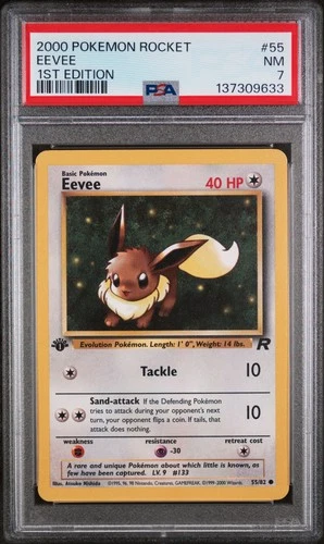 2000 POKEMON ROCKET 1ST ED #55 EEVEE PSA 7