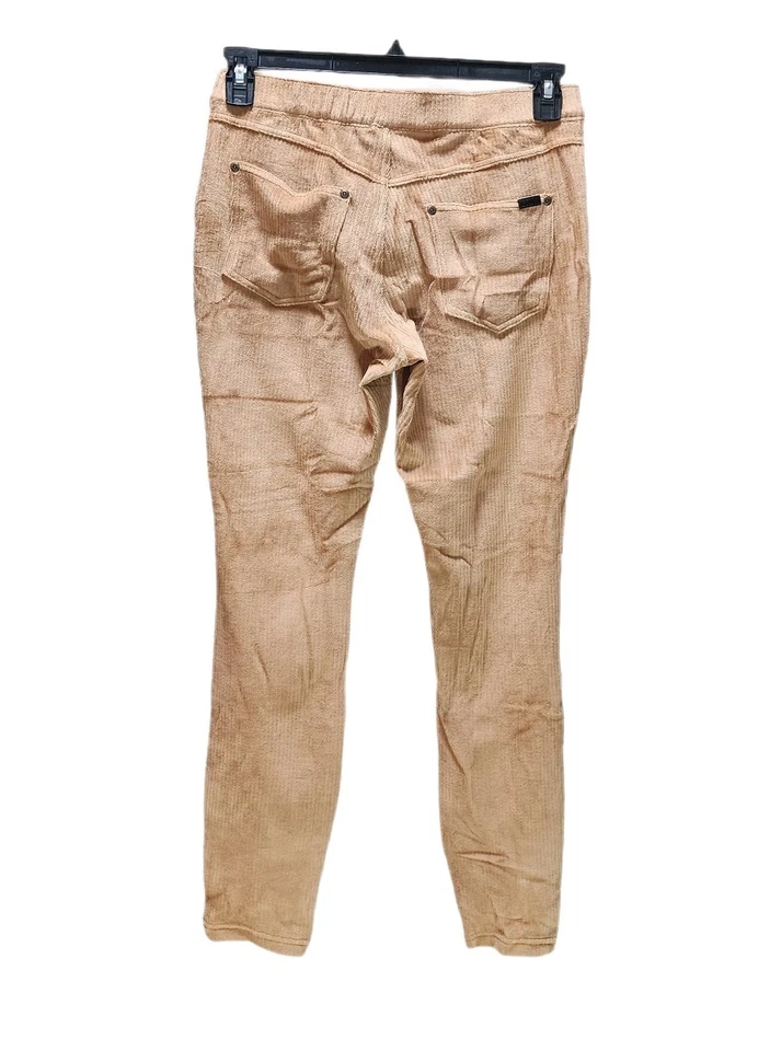 Leggings Hue de veludo comprimento do tornozelo ajuste fino cintura média elástica camelo M - Imagem 2 de 4