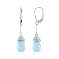 Cavill Blaue Onyx Ohrringe Sterlingsilber 925 Platin Tropfen 9,65Ct