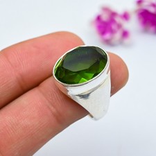 Peridot Gemstone 925 Sterling Silver Ring Handmade Jewelry Ring Christmas Gift