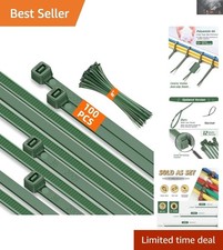 8 Inch Nylon Zip Ties, 100 Pcs, 45 Lbs Strength - Ideal for Gardening