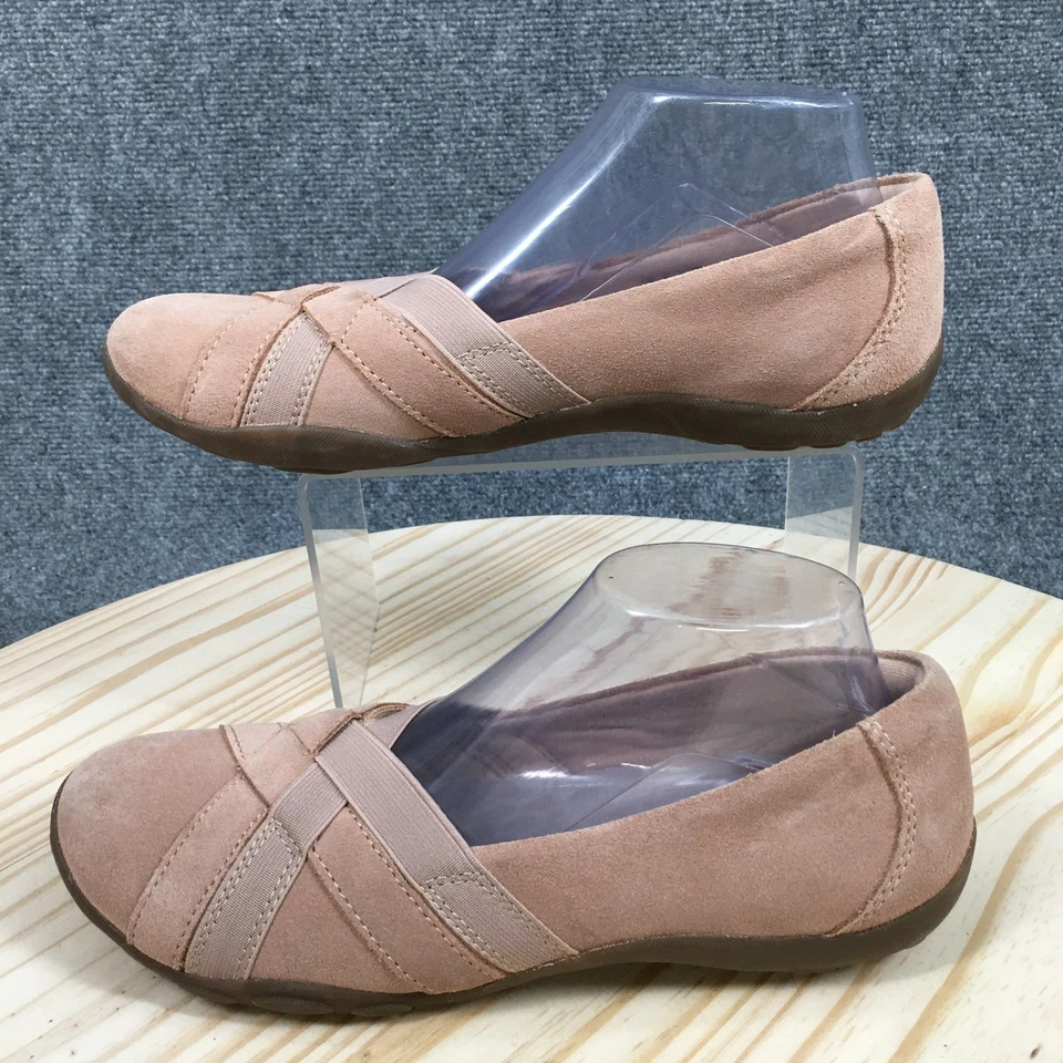 Clarks Zapatos Mujer 9M Haley Jay Informales Sin Cordones Cómodos Ballet Pisos Beige Gamuza Foto 2 de 4