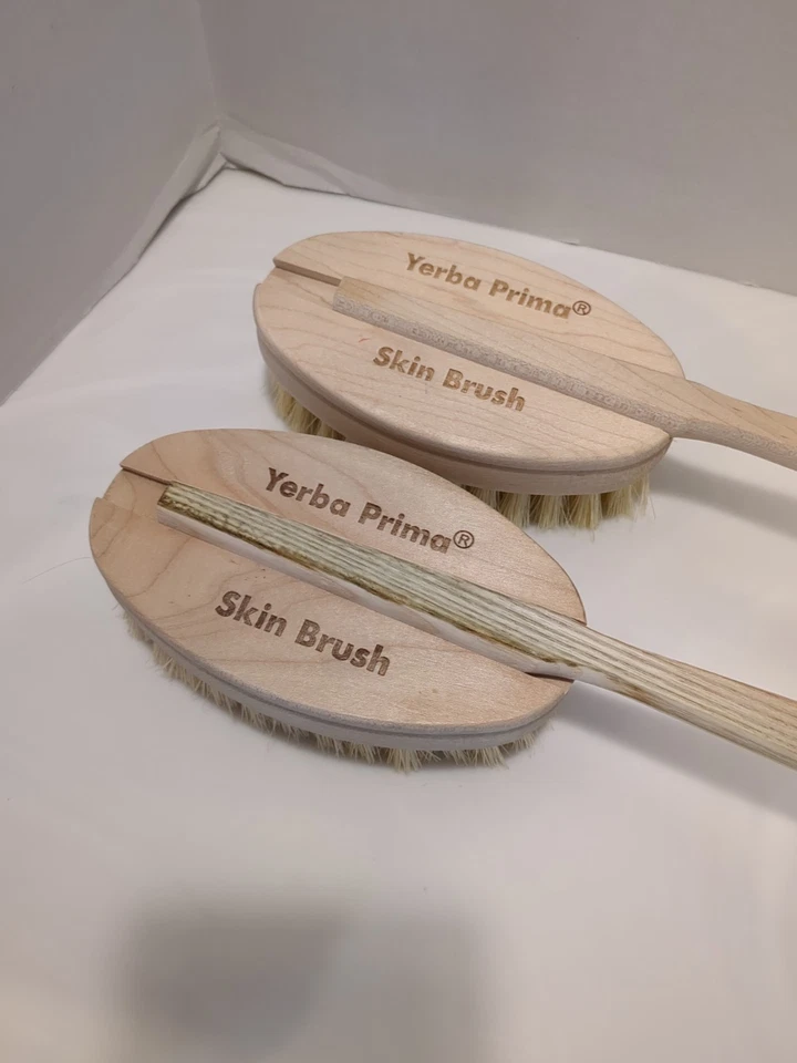 Yerba Prima Tampico Skin Brush Set Of 2 Natural Vegetable Fiber Dry Brushing New - Image 3 of 4