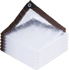 Clear Poly Tarp 10x13 Waterproof Heavy Duty with Grommets