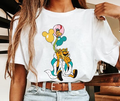 Disney Vintage Prince John And Sir Hiss Mickey Balloon White T-Shirt Size S-5XL