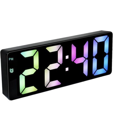 Bunter digitaler Nachttischwecker USB batteriebetrieben LED Temperatur